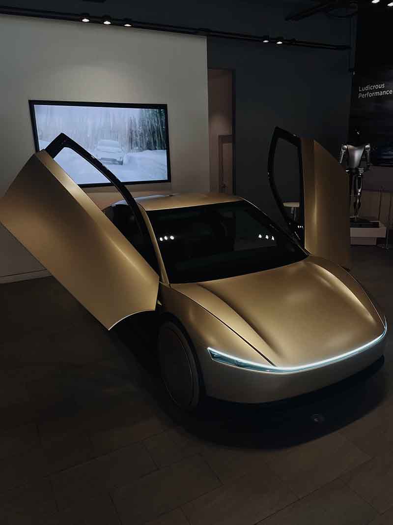 Tesla Cybercab at Lagacy West store in Plano, Texas