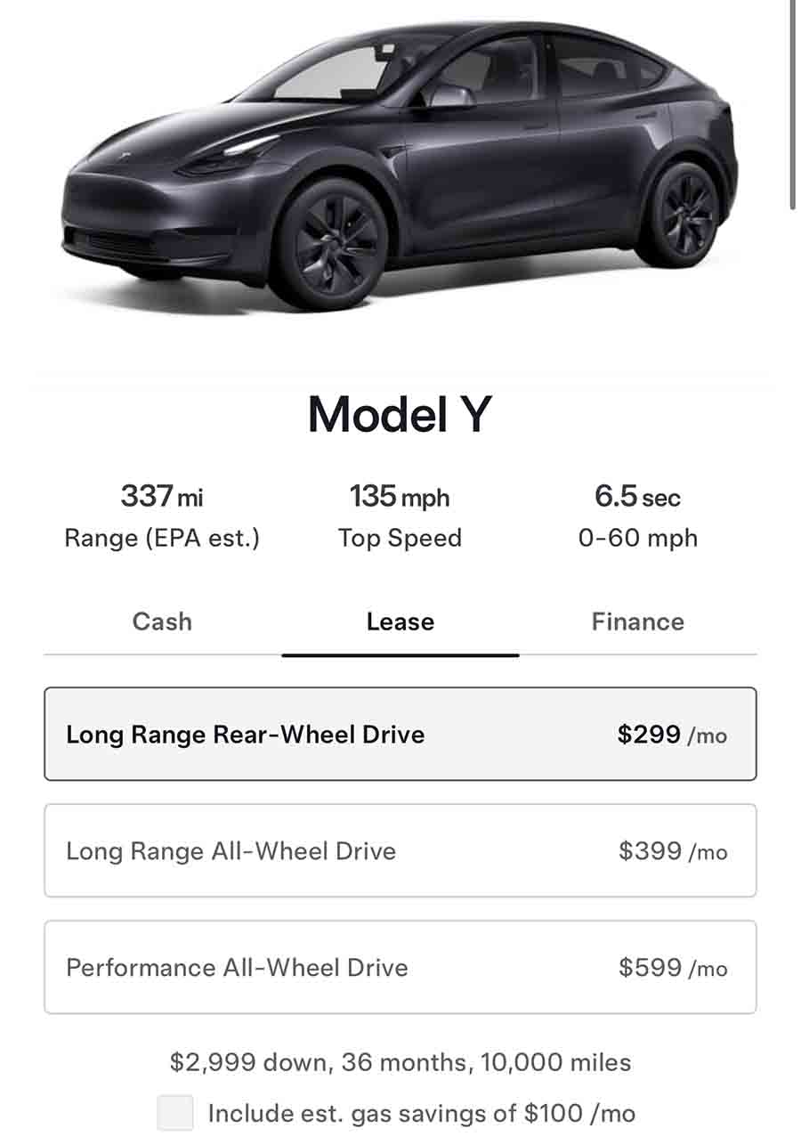 Tesla Model Y Lease Price 