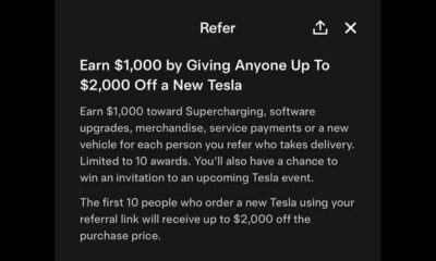 Tesla referral program reward increase to $2,000 for new customers