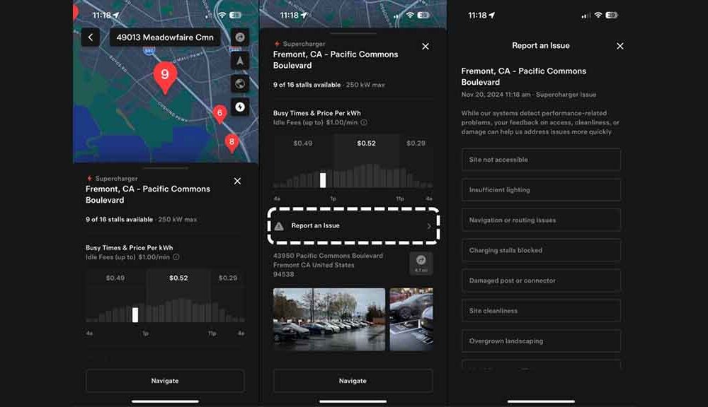 Tesla report charging issues