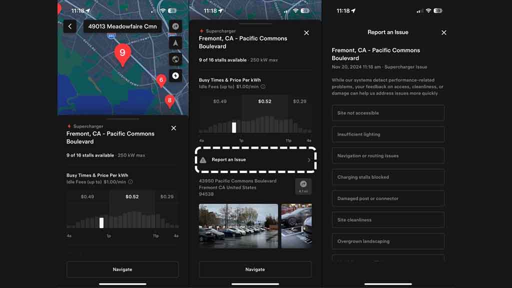 Tesla report charging issues