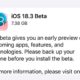 iOS 18.3 Beta