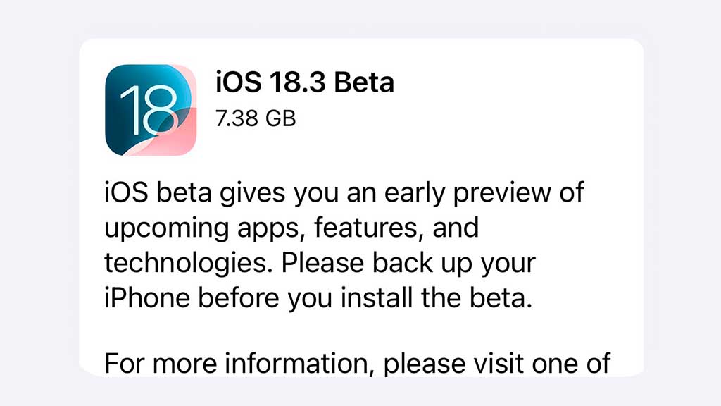 iOS 18.3 Beta