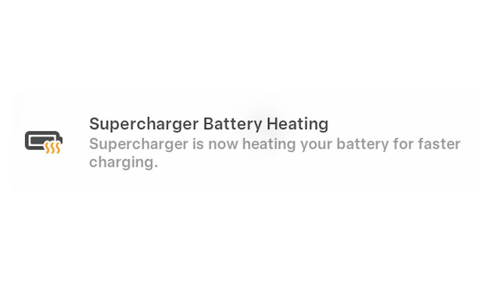 Tesla Supercharger battery heating feature