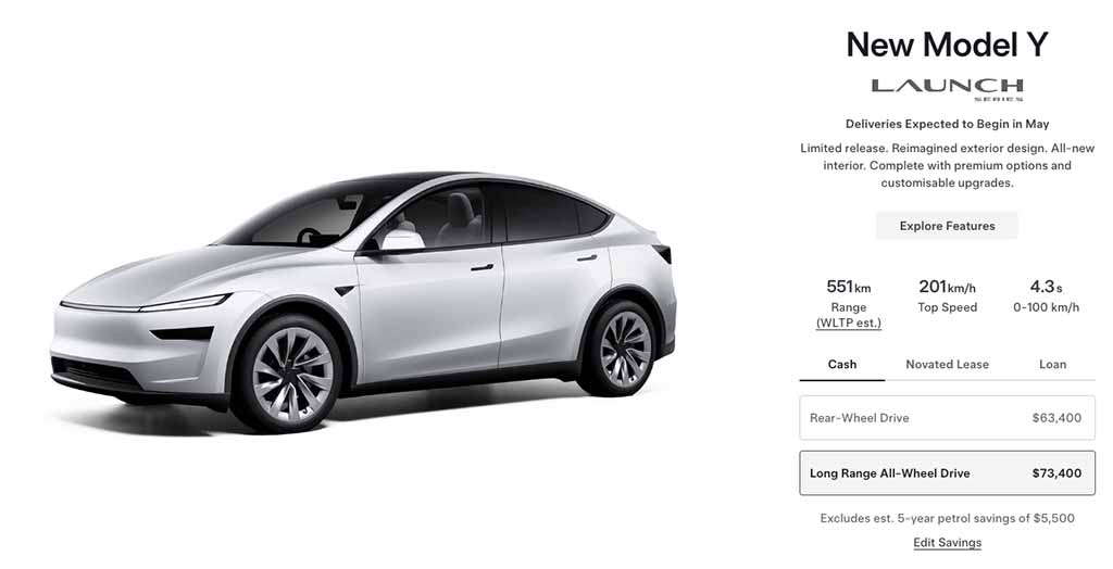 Tesla Model Y 2025 Listing