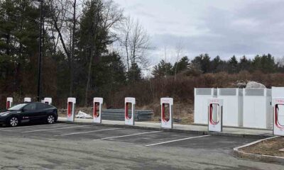 Tesla Supercharger charging site at Constitution Avenue Littleton, Massachusetts after arson attack